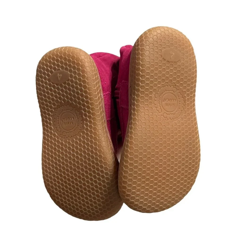 NEW Livie & Luca Sz 4 Pink Suede Leather Marchita Tiempo Boots